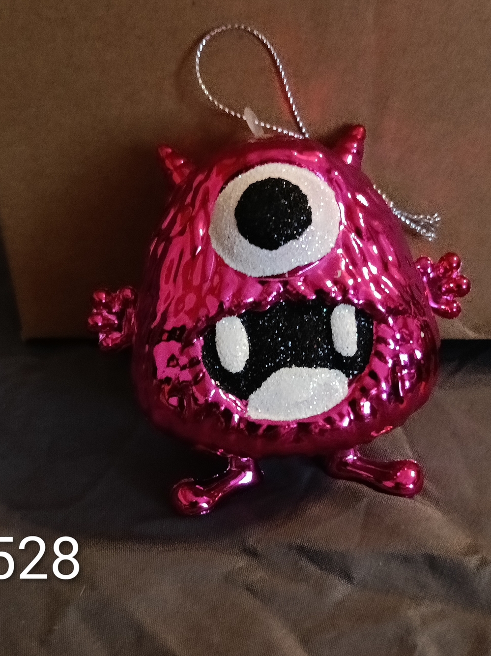 2 Pink Monster Ornaments